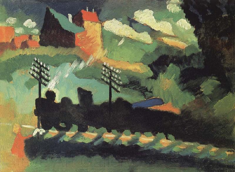 Wassily Kandinsky Murnaui Latkep Vasuttal es kastellyal France oil painting art
